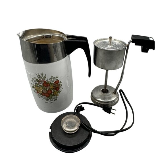 Vintage corningware la cafe Electric Coffee Percolator With Floral